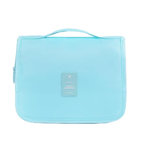 GreatRise Kulturtasche zum Aufhängen Faltbare Waschtasche für Damen und Herren Wasserabweisende Kulturbeutel Reise Organizer Make up Tasche mit Haken für Makeup Toilettenartikel Himmelblau von GreatRise