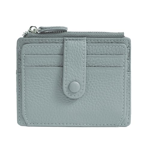 GreatRise Leder Kreditkartenetui Damen Herren Faltbar Geldbörse Leder Geldbeutel Slim Kartenetui Portemonnaie mit 1 Münzfach, 10 Kartenfächer, für Karten Geldscheine Schlüssel Münzen Blau von GreatRise