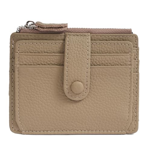 GreatRise Leder Kreditkartenetui Damen Herren Faltbar Geldbörse Leder Geldbeutel Slim Kartenetui Portemonnaie mit 1 Münzfach, 10 Kartenfächer, für Karten Geldscheine Schlüssel Münzen Grau von GreatRise