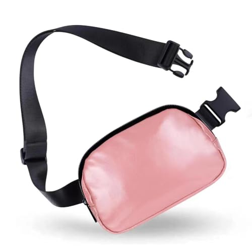 GreatRise PU Leader Bauchtasche Damen Herren Wasserdicht Gürteltasche Mode Hüfttasche mit Reißverschluss Verstellbarer Schultergurt Umhängetasche für Sport Outdoor Travel Rosa von GreatRise