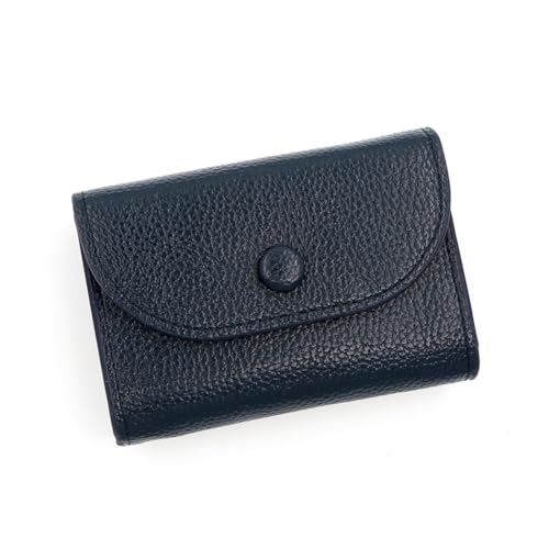 GreatRise PU Leder Geldbörse Kleines Portemonnaie Kurzer Geldbeutel Mini Kreditkartenetui Brieftasche für Damen & Herren, Kartenetui mit Kartenfächer Reißverschluss Münzfach Kleingeldfach Blau von GreatRise