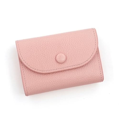 GreatRise PU Leder Geldbörse Kleines Portemonnaie Kurzer Geldbeutel Mini Kreditkartenetui Brieftasche für Damen & Herren, Kartenetui mit Kartenfächer Reißverschluss Münzfach Kleingeldfach Rosa von GreatRise