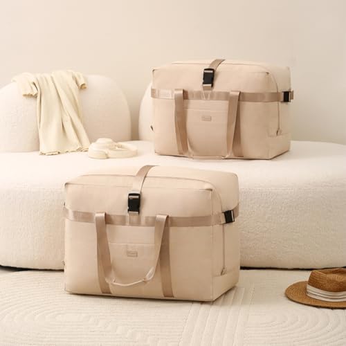 GreatRise Reisetasche wasserdichte Handgepäck Tasche Weekender Übernachtungstasche Faltbare Kabinentasche große Kapazität Urlaubstasche Sporttasche für Frauen & Männer Urlaub Sport Reisen Beige Klein von GreatRise