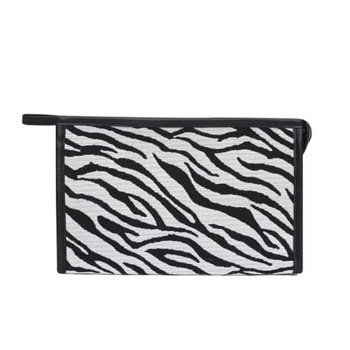 GreatRise Weiß und Schwarz Kosmetiktasche Damen Wasserdicht Make up Tasche Reise Leopard Kosmetikkoffer Waschtasche Taschen Kariert Organizer Portable Kulturbeutel mit Griff #2-Zebra von GreatRise