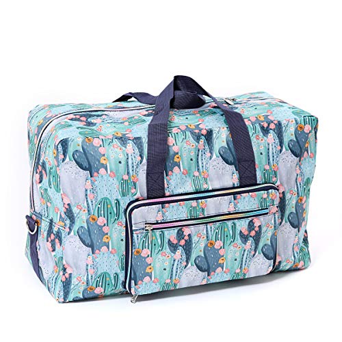 GreatRise wasserdichte Umzugstaschen Faltbare Aufbewahrungstaschen Reisetasche Handgepäcktasche Urlaubstasche Seesäcke Tragetasche mit Trolleyhülle Sporttasche für Herren Damen Kaktusblüte L von GreatRise