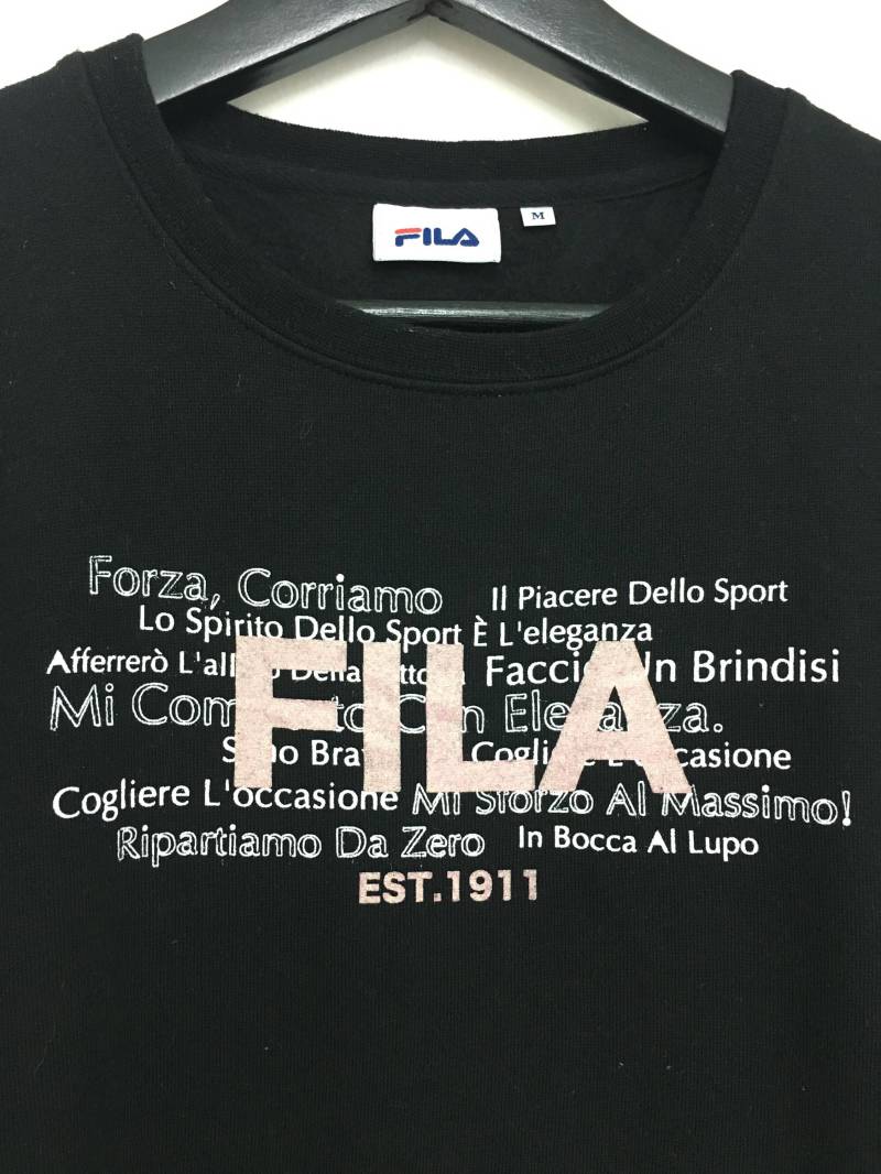 Angebot Fila Sweatshirt Spellout Pullover Mittlerer Größe Am Tag von GreatVtgApparels