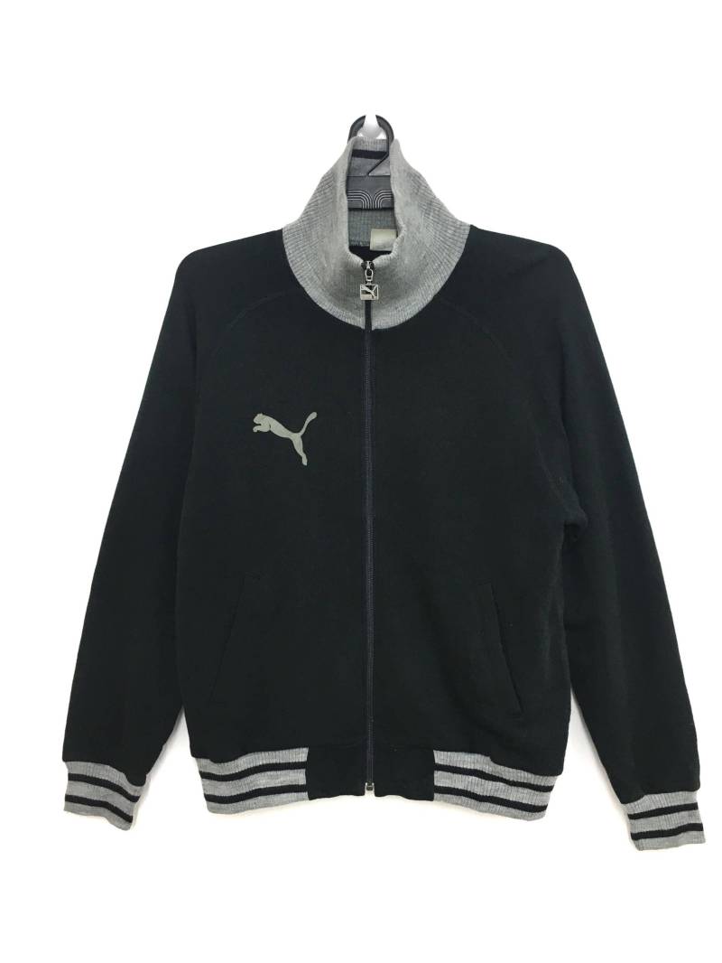 Angebot Vintage 90Er Jahre Puma Sweatshirt Jacke Voller Reißverschluss Schwarz Große Größe Auf Etikett von GreatVtgApparels