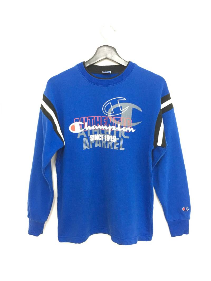 On Sale Champion Sweatshirt Big Logo Spellout Pullover Größe 160 von GreatVtgApparels