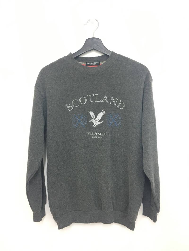 On Sale Lyle & Scott Black Label Embroidery Logo Kleine Größe Graue Farbe von GreatVtgApparels