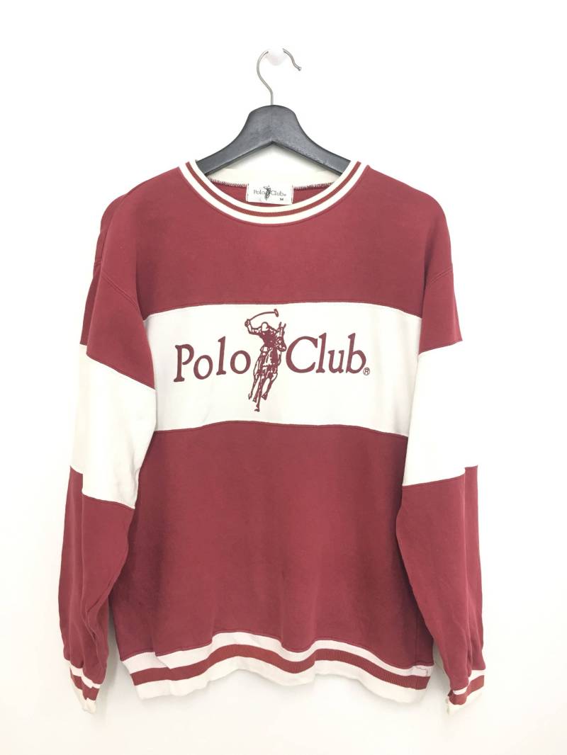 On Sale Vintage 90Er Jahre Polo Club Sweatshirt Großes Logo Block Farbe Mittlere Größe von GreatVtgApparels