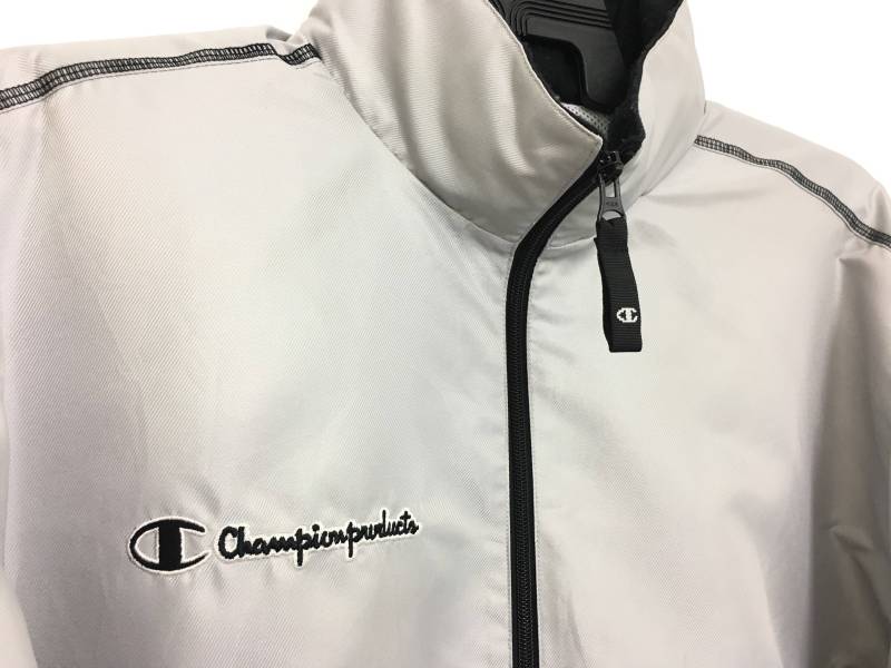 Selten Vintage Champion Windbreaker Jacke Stickerei Schreibweise Silber Farbe Große Größe von GreatVtgApparels