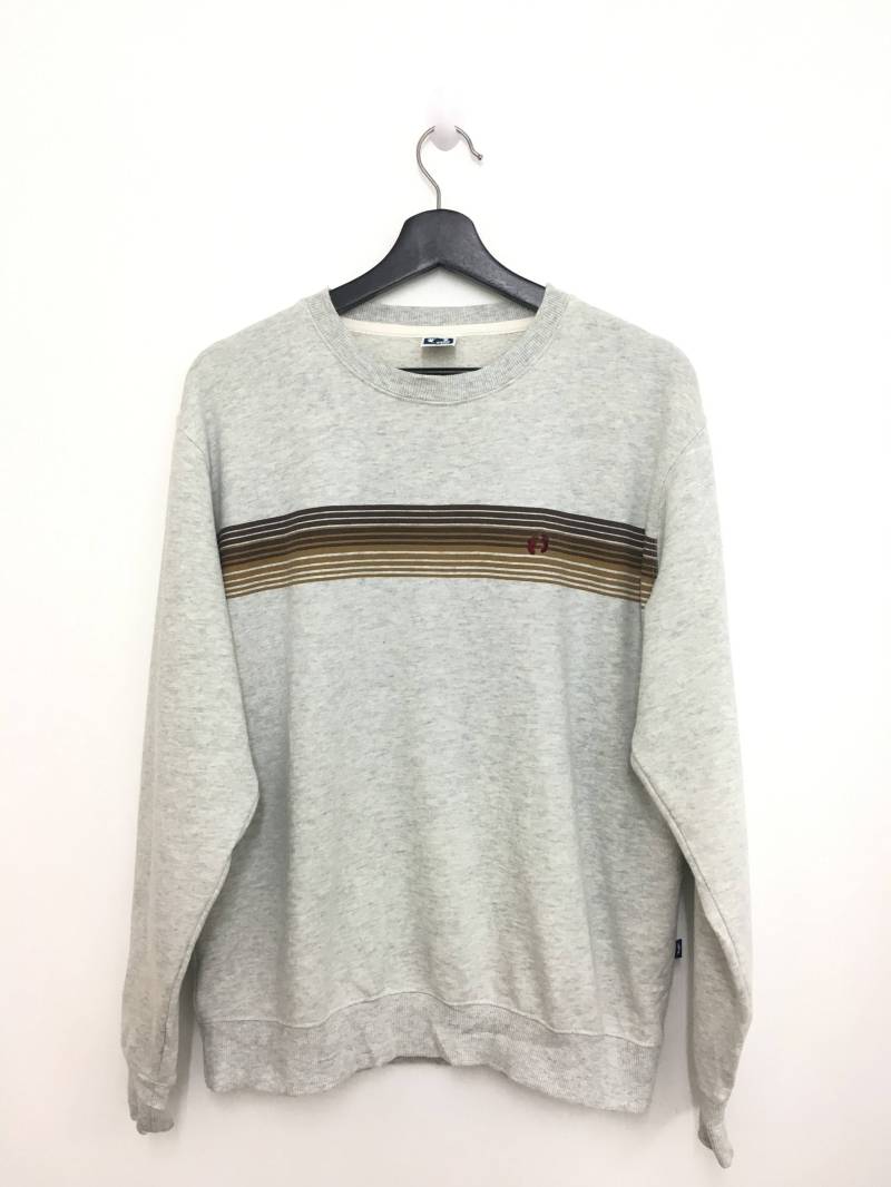 Selten Vintage Hang Ten Sweatshirt Longsleeve Stripes Medium Size On Tag von GreatVtgApparels