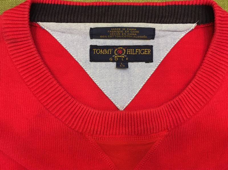 Selten Vintage Tommy Hilfiger Golf Sweatshirt Plain Jumper Große Größe Rot Farbe von GreatVtgApparels
