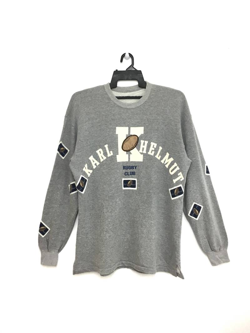 Verkauf Karl Helmut Rugby Club Sweatshirt Longsleeve Large Größe Graue Farbe von GreatVtgApparels