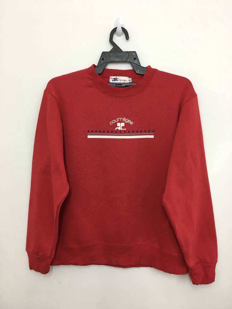 Vintage Courreges Sweatshirt Pullover Rote Farbe Größe 160 Vintage Courreges Sweatshirt Pullover Rote Farbe Größe 160 von GreatVtgApparels