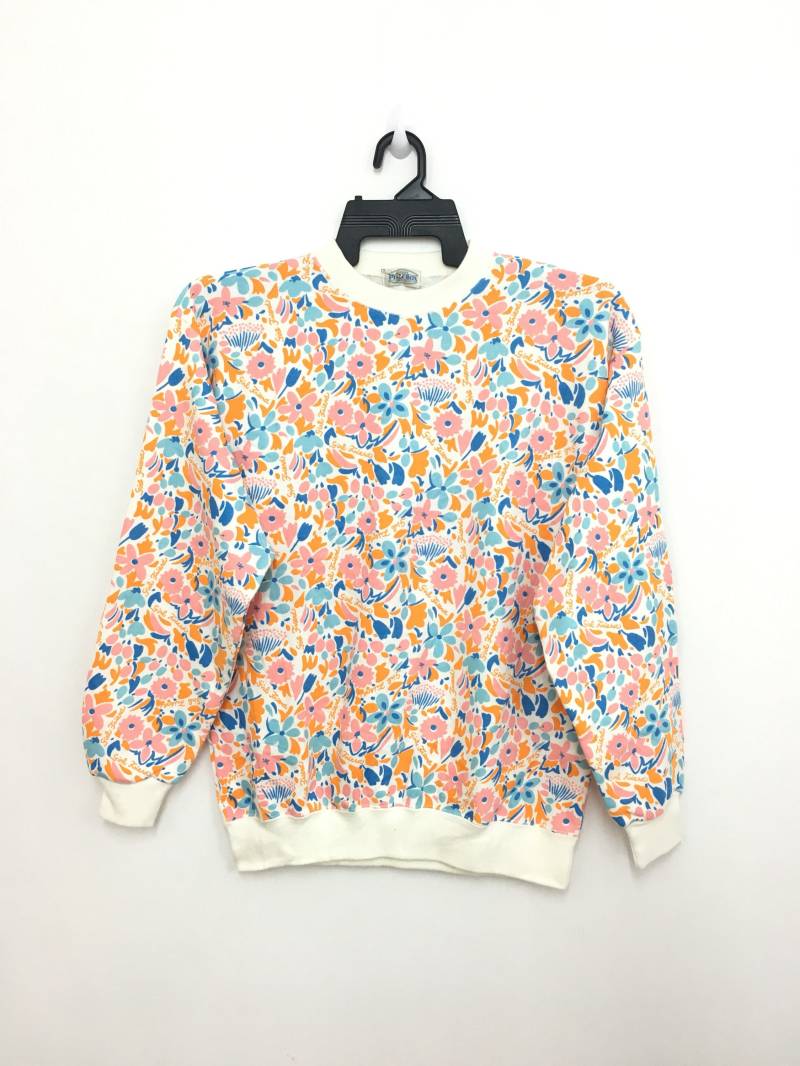 Vintage Play Box Sweatshirt Blumen Design Pullover Zustand Wie Neu Größe S @ M von GreatVtgApparels