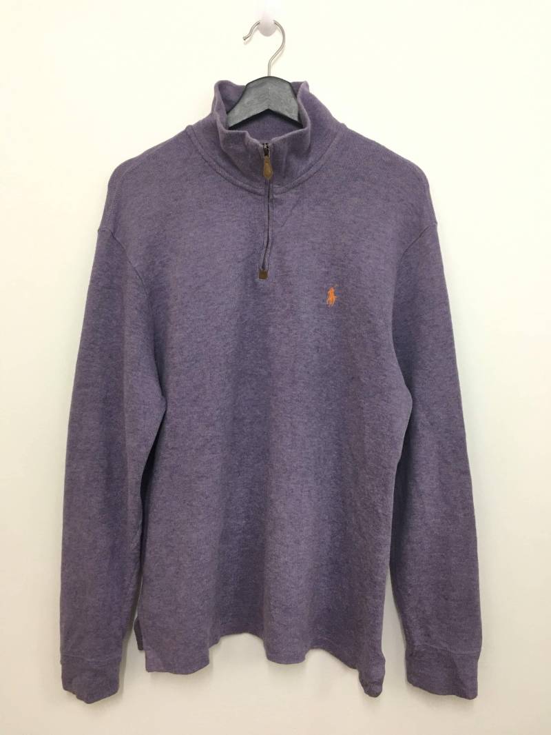 Vintage Polo Ralph Lauren Sweatshirt Half Zipper Large Size On Tag von GreatVtgApparels