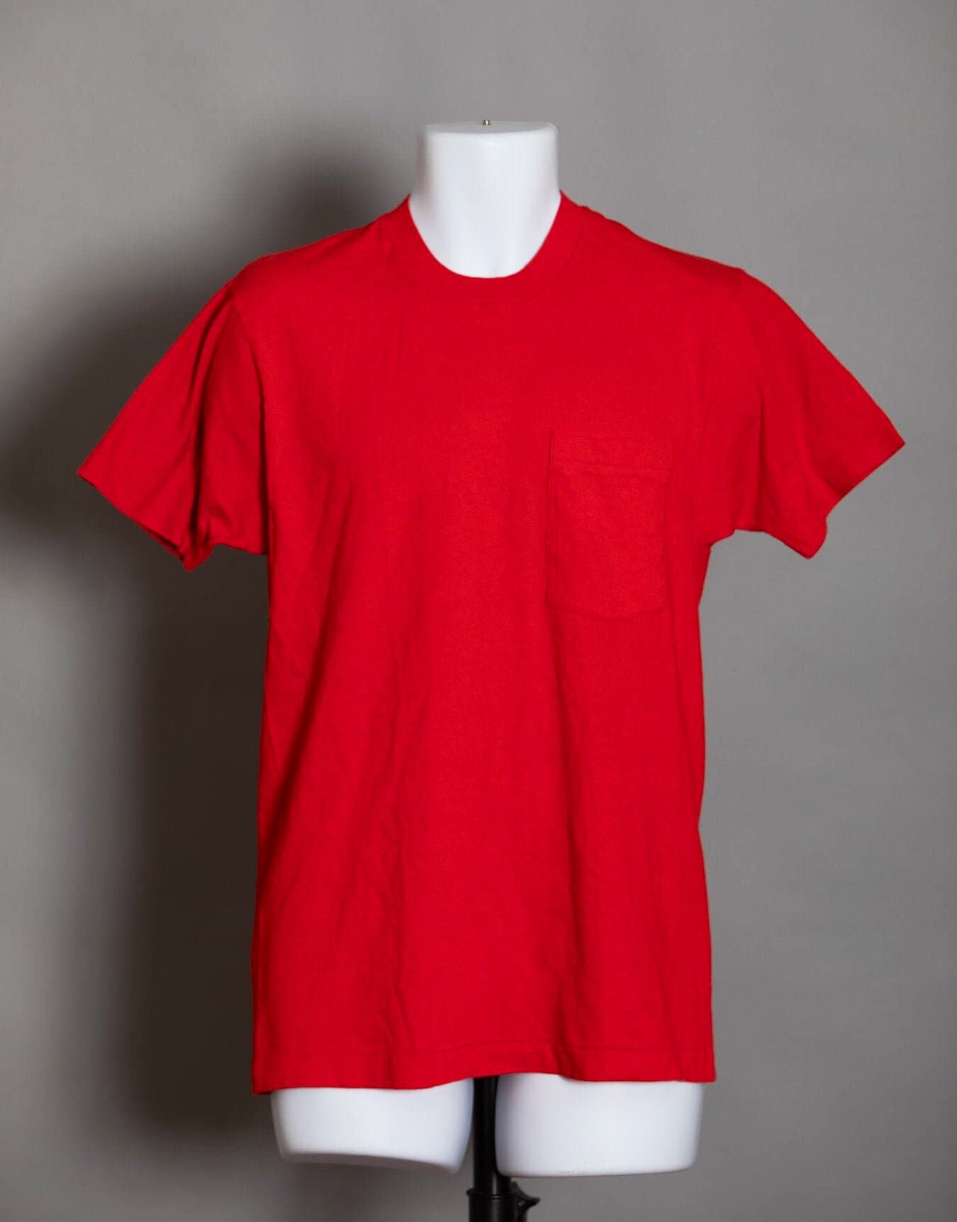80Er 90Er Uni Rot Tshirt - Fruit Of The Loom von GreatWhiteVintage
