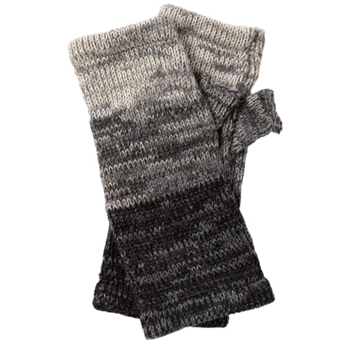 GreaterGood Fingerlose Alpaka-Fäustlinge – handgefertigt, Fair-Trade, 100 % Alpaka-Faser, Grau, Eine Größe passt meistens von GreaterGood