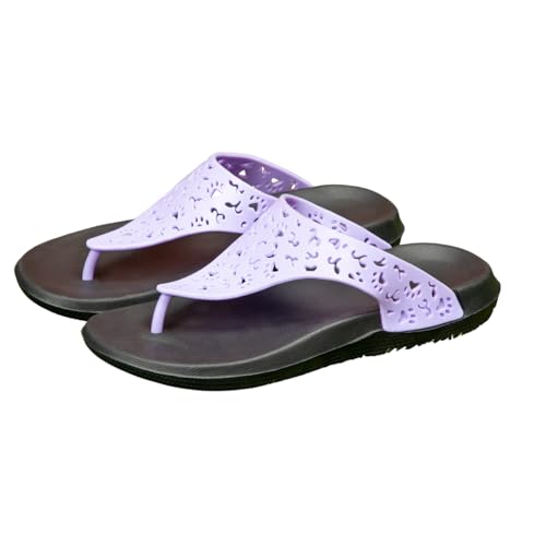 GreaterGood Flip-Flops mit Pfotenabdruck, leicht, EVA, zum Reinschlüpfen, Tierliebhaber, Sommer-Sandalen, Geschenk für Damen, Mutter, Damen, Violett, 38.5 EU von GreaterGood