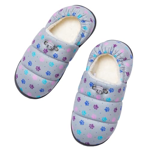 GreaterGood Puffy Hausschuhe mit Pfotenabdruck-Innenfutter für Damen, verstellbarer Knebel, warm, für drinnen und draußen, mit robuster Sohle, gemütliches Tiergeschenk, Gepunktete Pfoten, Medium GreaterGood Puffy Hausschuhe mit Pfotenabdruck-Innenfutter für Damen, verstellbarer Knebel, warm, für drinnen und draußen, mit robuster Sohle, gemütliches Tiergeschenk, Gepunktete Pfoten, Medium von GreaterGood
