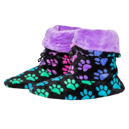 GreaterGood Supergemütliche Deluxe-Hausschuhe mit Pfotenabdrück, rutschfest, weich, verstellbare Passform, umklappbare Manschette, warme Schuhe, Geschenke für Mütter und Damen, Rainbow Paws GreaterGood Supergemütliche Deluxe-Hausschuhe mit Pfotenabdrück, rutschfest, weich, verstellbare Passform, umklappbare Manschette, warme Schuhe, Geschenke für Mütter und Damen, Rainbow Paws von GreaterGood