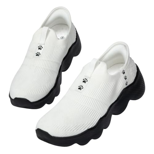 Paw Ultra Comfort Damen-Wanderschuhe, tiefe Traktion, Schlupfschuhe, leichte Schuhe, Weiß mit schwarzen Pfoten, 41 EU Paw Ultra Comfort Damen-Wanderschuhe, tiefe Traktion, Schlupfschuhe, leichte Schuhe, Weiß mit schwarzen Pfoten, 41 EU von GreaterGood