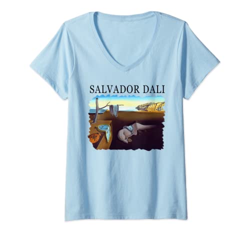Damen Die Persistenz des Gedächtnisses von Dali T-Shirt mit V-Ausschnitt Damen Die Persistenz des Gedächtnisses von Dali T-Shirt mit V-Ausschnitt von Greatest Painters Masterpieces