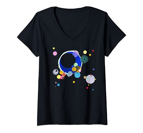 Damen Kandinsky Mehrere Kreise 1926 T-Shirt mit V-Ausschnitt Damen Kandinsky Mehrere Kreise 1926 T-Shirt mit V-Ausschnitt von Greatest Painters Masterpieces