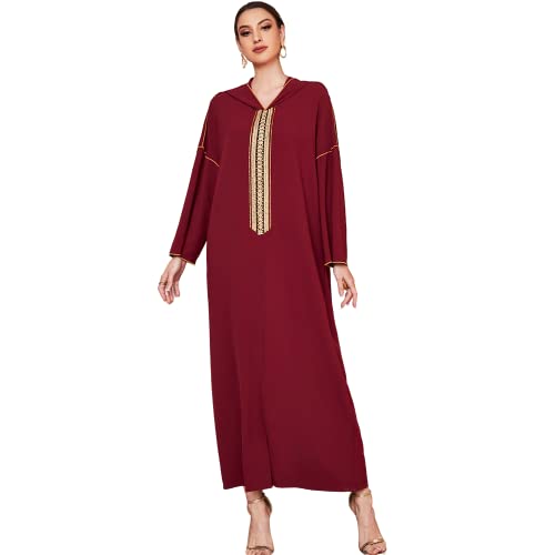 Greatfool Djellaba Damen Premium Qualität – Kaftan Damen 1 Stück – Sublime Djellaba rot tragbar wie eine Abaya Damen, EIN Kabylekleid oder EIN marokkanisches Kaftan - XL von Greatfool