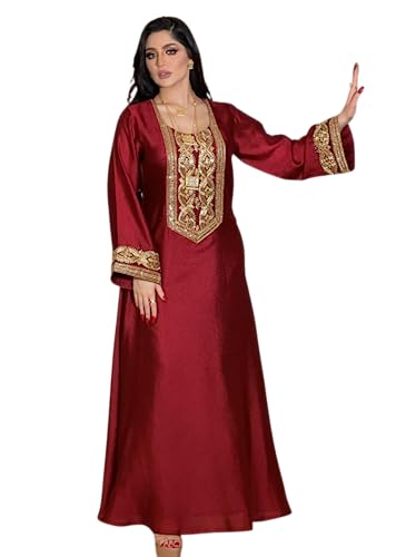 Greatfool Kaftan Damen lang - Traditioneller Damen-Djellaba im Stil eines marokkanischen Kaftans oder eines Kabylenkleids, der als Damen-Abaya oder - L von Greatfool