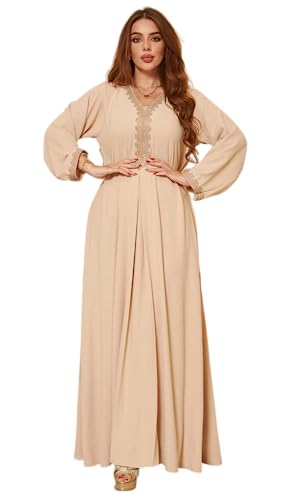 Greatfool Kaftan Damen lang - Traditioneller Damen-Djellaba im Stil eines marokkanischen Kaftans oder eines Kabylenkleids, der als Damen-Abaya oder - M von Greatfool