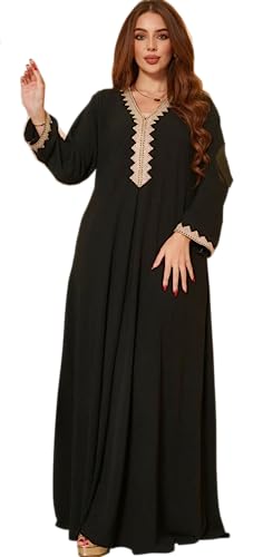 Greatfool Kaftan damen lang - Traditioneller Damen-Djellaba im Stil eines marokkanischen Kaftans oder eines Kabylenkleids, der als Damen-Abaya oder - L von Greatfool