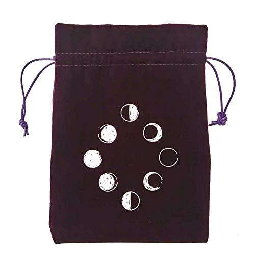 Tarot Card Aufbewahrungstasche, Dickes Samt Brettspiel Kordelzug Tasche Leichte Oracle Card Stickerei Aufbewahrungstasche Für Tarot Enthusiasten Psychologische Berater Magier (13x18cm) von Greatideal