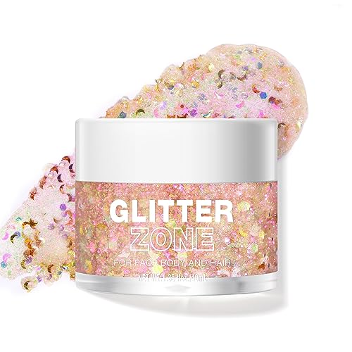 Body Glitter Gel,Holographic Face Glitter Makeup,Long-Lasting Fasching Makeup Glitzer Eyeshadow for Party Festival,Shimmer Highlighter Glitzer Gesicht Body Lotion Lidschatten Hair Powder Gel von Greatlizard