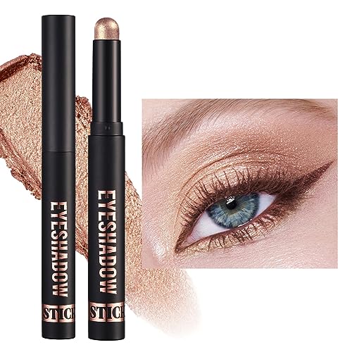 Cream Eyeshadow Stick, Metallic Glitter Eye Brightener stick, Matte Shimmer Eyeshadow Crayon, Waterproof Highlighter Makeup Stick for Girls Women Sparkling Eye Makeup (#08) von Greatlizard