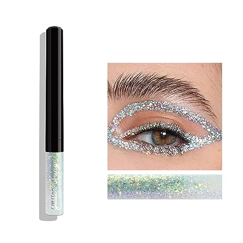 Flüssiger Glitzer-Eyeliner, 12 Farben Schimmer Glitzer Eyeliner Set,Metallisch Glitzer-Lidschatten-Liner,Wasserfest Glitter Liquid Eyeliner Eyeshadow Eye Face for Girl Festival Party Makeup von Greatlizard