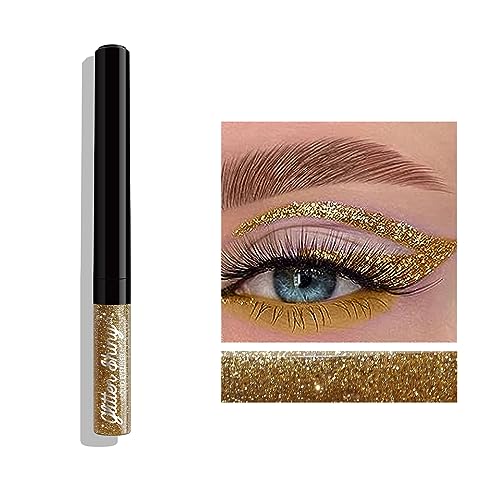 Flüssiger Glitzer-Eyeliner, 12 Farben Schimmer Glitzer Eyeliner Set,Metallisch Glitzer-Lidschatten-Liner,Wasserfest Glitter Liquid Eyeliner Eyeshadow Eye Face for Girl Festival Party Makeup von Greatlizard