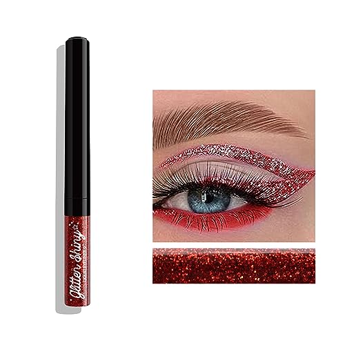 Flüssiger Glitzer-Eyeliner, 12 Farben Schimmer Glitzer Eyeliner Set,Metallisch Glitzer-Lidschatten-Liner,Wasserfest Glitter Liquid Eyeliner Eyeshadow Eye Face for Girl Festival Party Makeup von Greatlizard