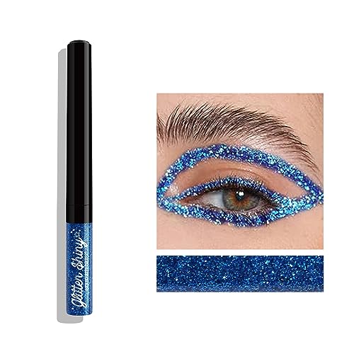 Flüssiger Glitzer-Eyeliner, 12 Farben Schimmer Glitzer Eyeliner Set,Metallisch Glitzer-Lidschatten-Liner,Wasserfest Glitter Liquid Eyeliner Eyeshadow Eye Face for Girl Festival Party Makeup von Greatlizard