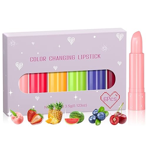 Fruity Color Changing Lip Gloss lipstick,High-Shine Clear Lip Tint, Temperature Color Change Lip Stain, Moisturizing Lip Blam, Repair Lip Care Day and Night von Greatlizard