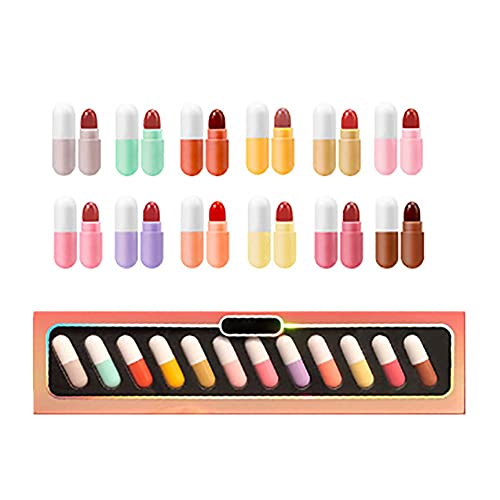 Greatlizard 12 Farben Velvet Matte Lipstick Set, Mini-kapseln Matter Lippenstift, Waterproof Long Lasting Lip Gloss, Nicht klebender Tassenlippenstift, Langanhaltender feuchtigkeitsspendender von Greatlizard