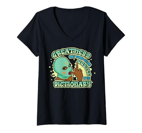 Damen Größe geht nur vor Hektik im Wörterbuch Sista T-Shirt mit V-Ausschnitt Damen Größe geht nur vor Hektik im Wörterbuch Sista T-Shirt mit V-Ausschnitt von Greatness only comes before hustle in the