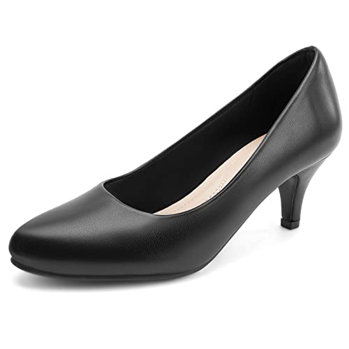 Greatonu Damen Pumps Elegant Kitten Heels Schuhe Schwarz EU 39 US 7 von Greatonu