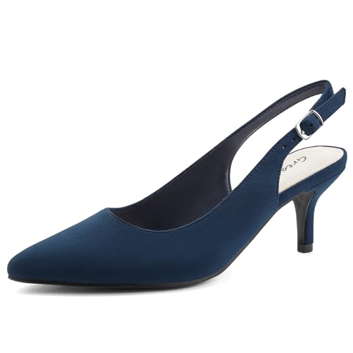 Greatonu Spitz Sandalen Slingback Kitten Absatz Pointed Toe Blau EU41 Greatonu Spitz Sandalen Slingback Kitten Absatz Pointed Toe Blau EU41 von Greatonu