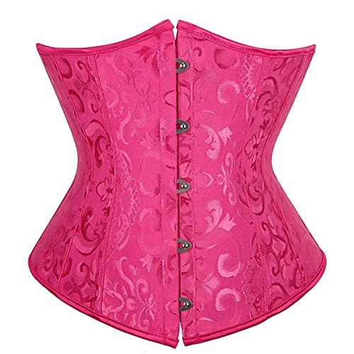 Grebrafan Corsage Karneval Korsett Unterbrust Clubwear Damen Corset (EUR(32-34) S, Rosenrot) von Grebrafan