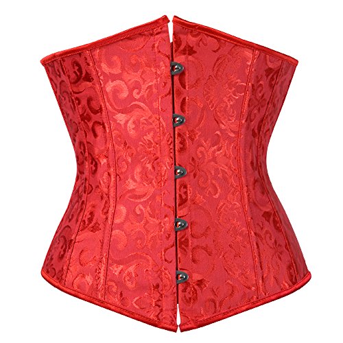 Grebrafan Corsage Karneval Korsett Unterbrust Clubwear Damen Korsagen (EUR(48-50) 6XL, Rot) von Grebrafan