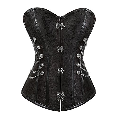 Grebrafan Corsage Korsett Korsage Top Steampunk (EUR(32-34) S, Schwarz) von Grebrafan