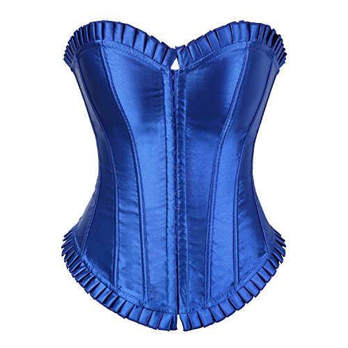 Grebrafan Damen Vollbrust Corsage Bauchweg Korsage Große Größen (EUR(34-36) M,Blau) von Grebrafan