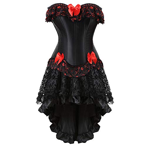 Grebrafan exclusive Corsage Fasching und Damen Tutu-Rock aus Tüll Knielang (EUR(36-38) L, rot) von Grebrafan